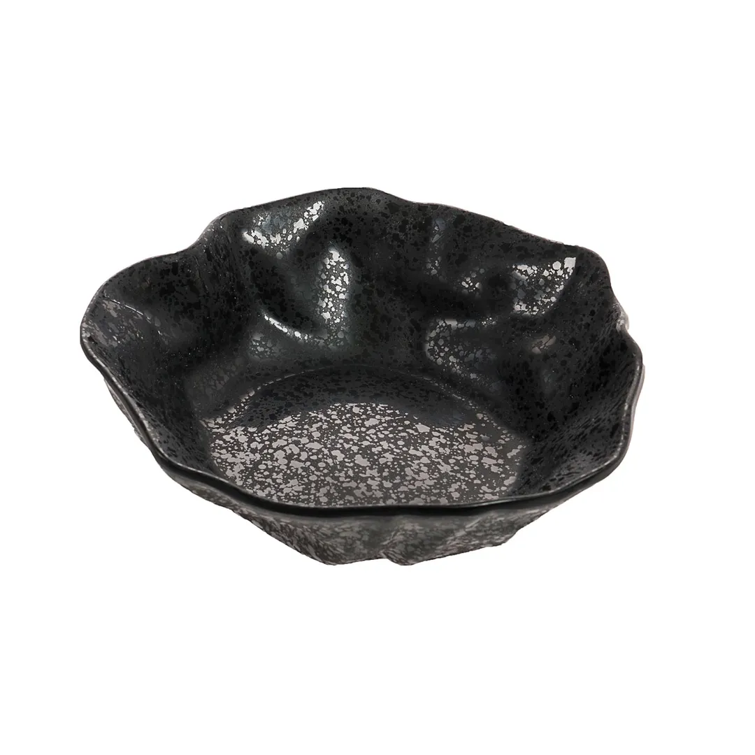 GET RNX204 Rainex Bowl, 23-7/10 Oz., 7-1/2" Dia. X 1-1/2"H, Medium, Round, Melamine, Black