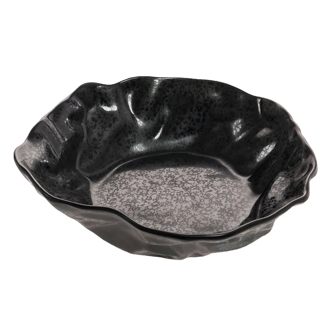 GET RNX208 Cheforward Rainex Bowl, 4 Qt (143-3/4 Oz.), 14" Dia. x 2-1/4"H, Round Melamine Black