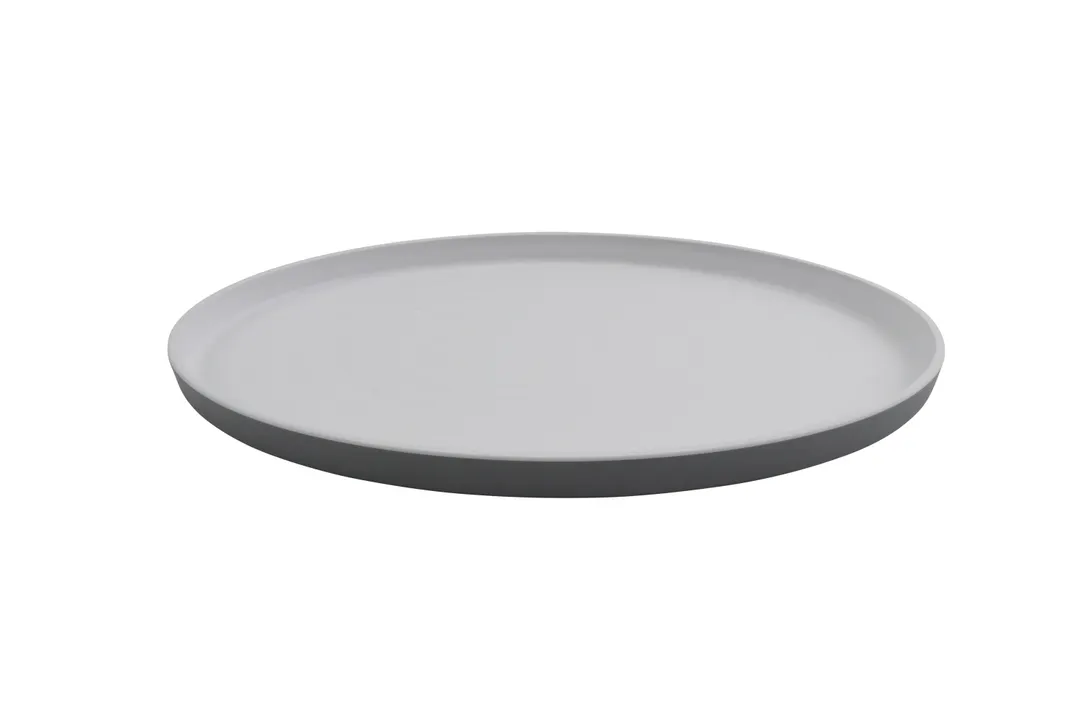 GET RO-1410-WM/GRM Roca Oval Platter, 14" x 10", Melamine, White Matte Inside/ Gray Matte Outside