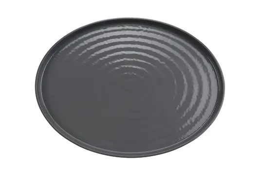GET RO-1612-WS/GRM Platter, 16" x 12", Oval, Break Resistant Melamine, Gloss/Gray Matte BPA Free