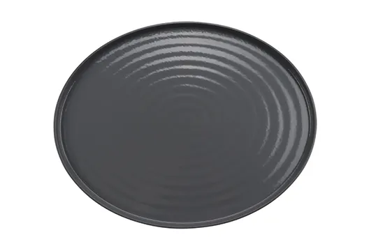 GET RO-2016-GRS/BKM Roca Glazed Oval Platter, 20" x 16", Melamine, Gray/Black, Dishwasher Safe