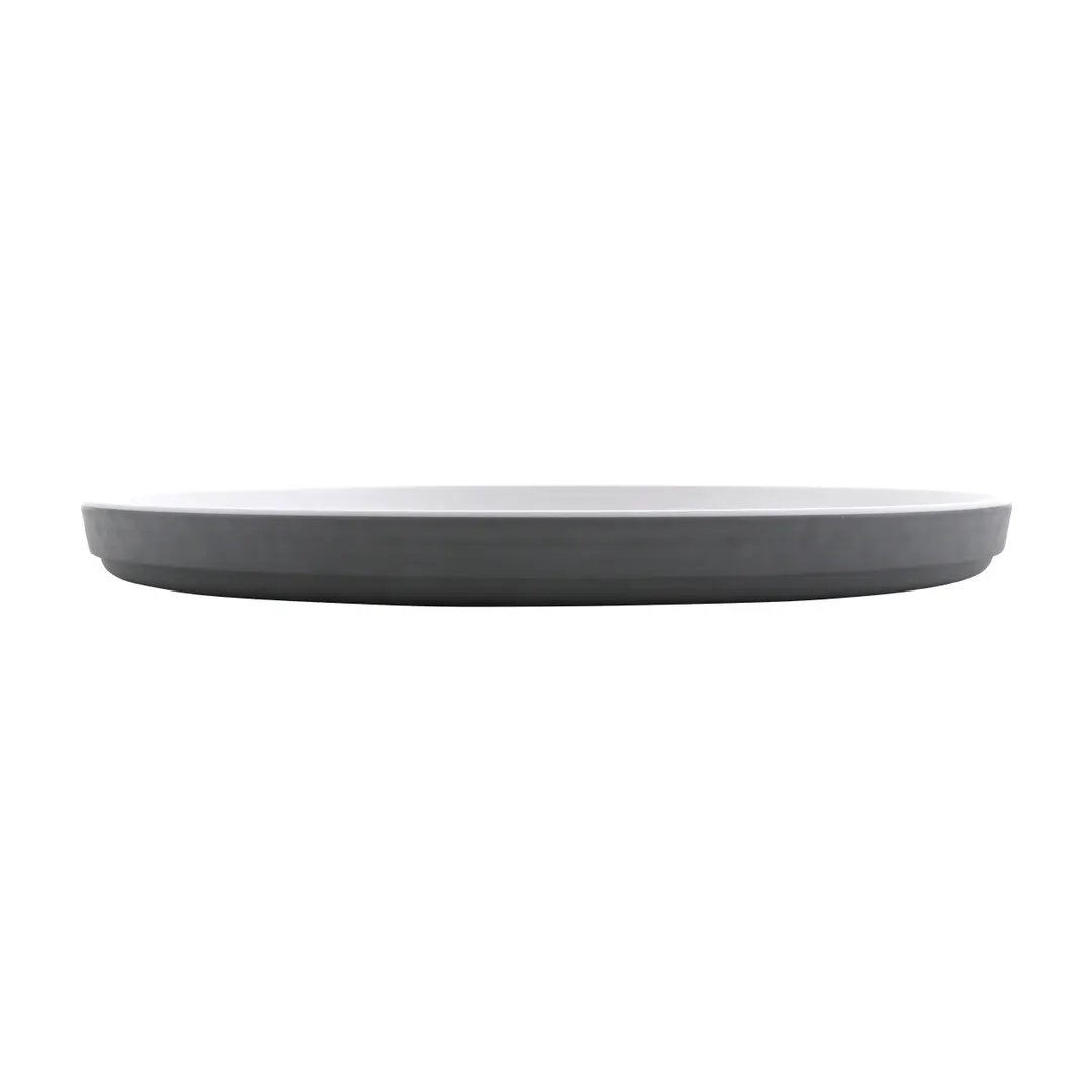 GET RP-2-11-WM/GRM - 11" Melamine Dinner Plate, Round White Inside Gray Outside, Stackable - Dozen