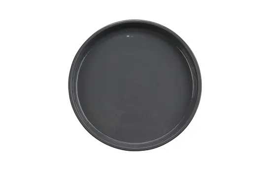 GET RP-7-GRS/BKM Dinner Plate 7" Round Rim Gray‑Black Matte Melamine Dishwasher Safe - 1 Dozen