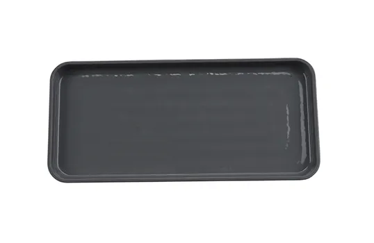 GET RS-136-WS/GRM - 13" x 6" Rectangular Melamine Platter Two‑Tone Gloss/Gray Matte - Dozen