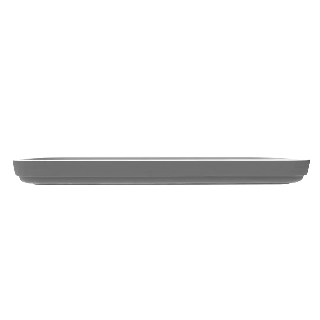 GET RS-2-116-WM/GRM Platter, 11" x 6" Melamine, Two-Tone White/Gray, Stackable - 1 Dozen