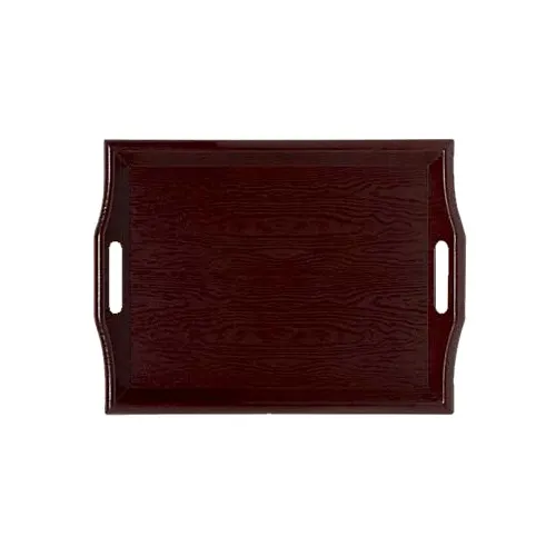 GET RST-1815-1-M Room Service Tray – 19" x 14-1/4", Plastic Wood Look, Mahogany, Dishwasher