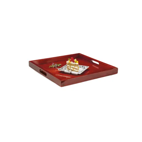 GET RST-2020-M Room Service Tray, 21" x 21" Square, 2" Deep, Hardwood Mahogany