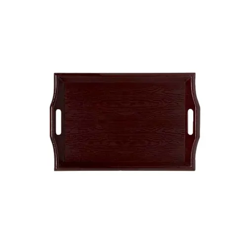 GET RST-2517-1-M Room Service Tray 25" x 16", Rectangular, Plastic, Mahogany Woodlook, Dishwasher Safe