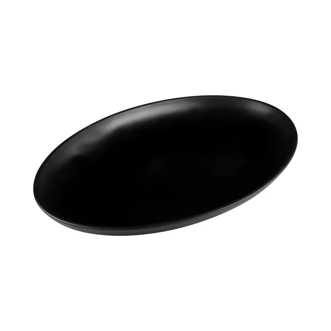GET RT1510OV-B Elite Global Solutions Platter, 15-1/4"W x 10-3/4"D x 3-1/2"H, Oval, Melamine, Black