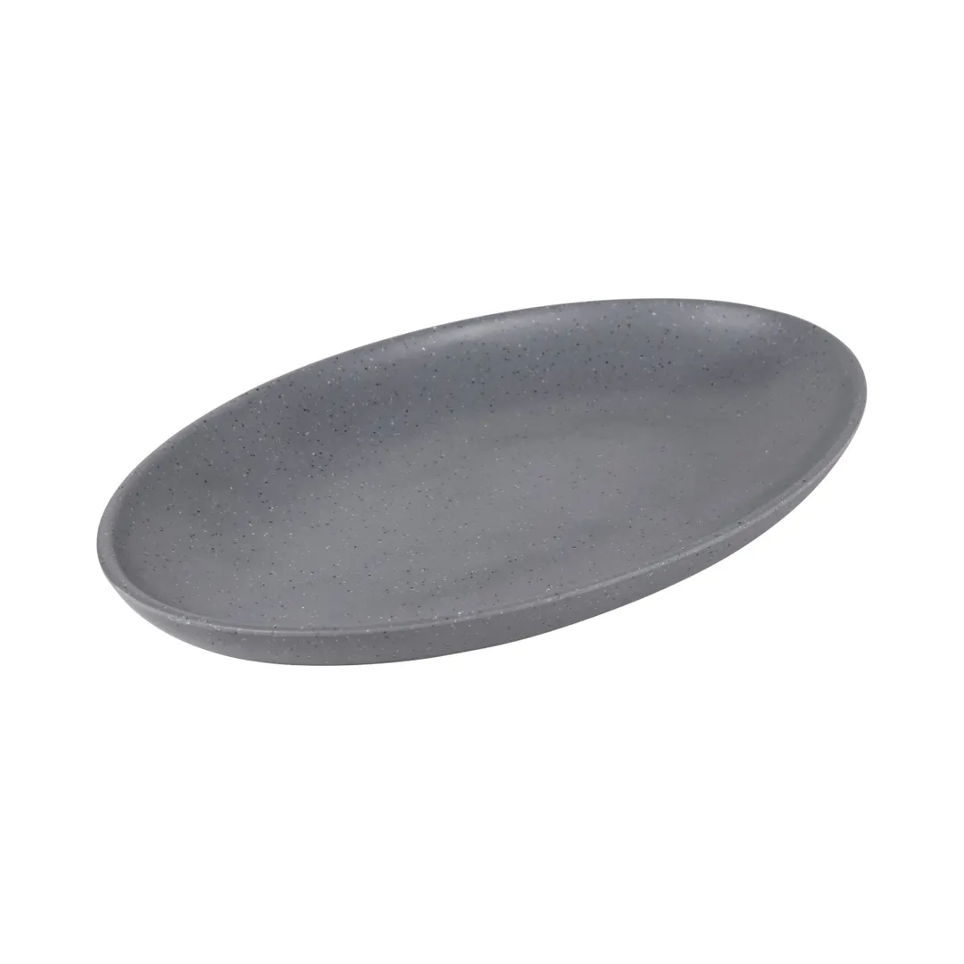 GET RT1510OV-GS Oval Melamine Platter, 15-1/4"W x 10-3/4"D x 3-1/2"H, Gray, Granite Stone