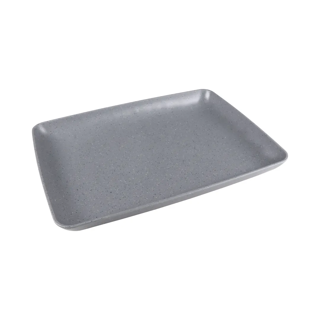 GET RT16RC-GS Elite Global Solutions Platter, 16.5"W x 12.75"D x 4"H, Rectangular, Melamine, Gray