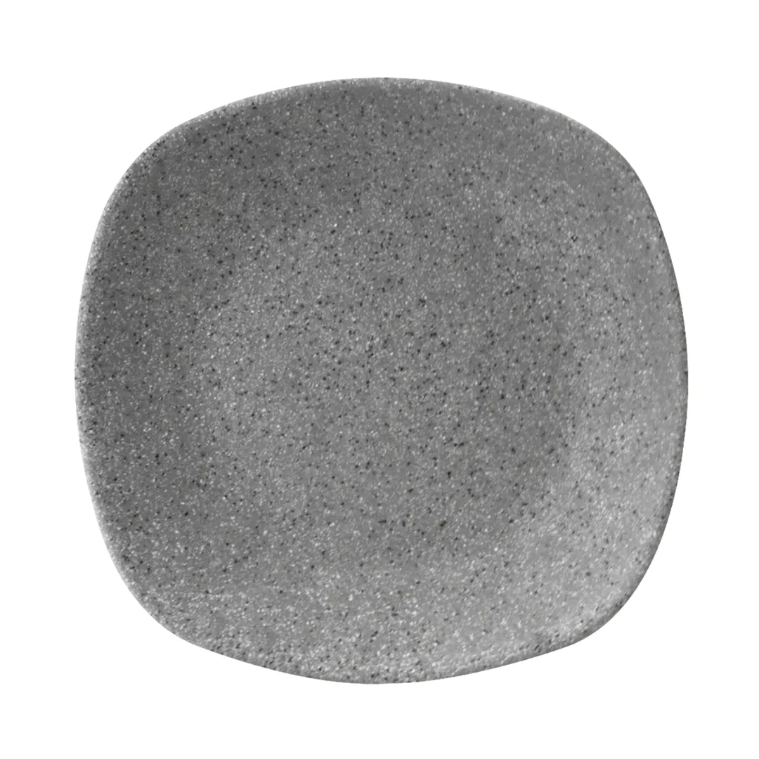 GET RT8SQ-GS Square Plate, 8" x 8", Gray Melamine, Rounded, Break/Chip/Resistant, Dishwasher Safe