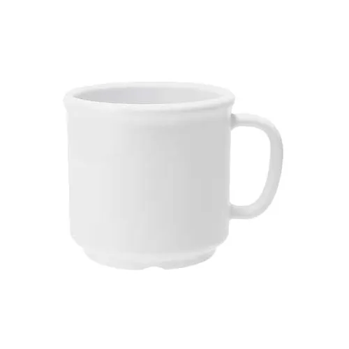 GET S-12-W Diamond White Mug, 12 Oz, 3-1/2" Dia x 3-1/4" H, SAN, White, Stackable - Dozen