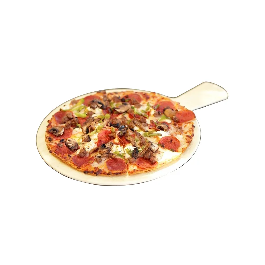 GET SB-1100-BW Granville 11" Round Melamine Display Board, 3/4" H, Birch, Handle, Dishwasher Safe
