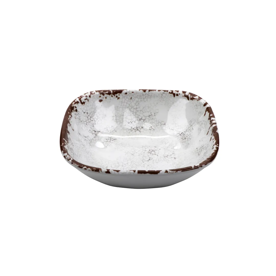 GET SB-14-FM Square Nappie Bowl, 6" x 6" x 1.5" (14 oz), Beige Melamine, Dishwasher Safe - Dozen