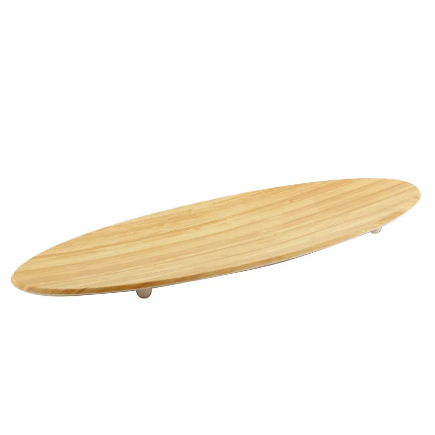 GET SB-2510-BAM Granville™ Serving Platter, 25-1/2"W x 10-1/4"D, Shaped, Melamine, Faux Bamboo