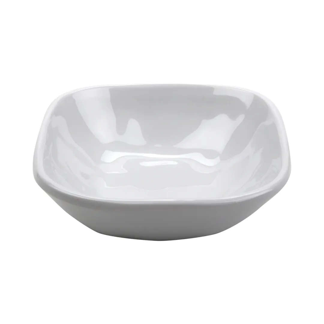 GET SB-5-AM-W Monkey Dish, 5 Oz, Square, Melamine, White, Resistant, Dishwasher Safe - 1 Dozen