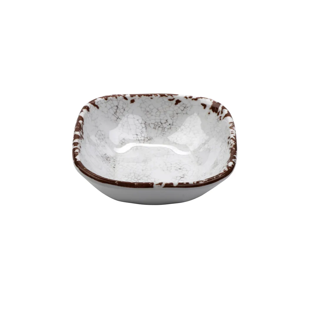 GET SB-5-FM French Mill™ Monkey Dish, 5 Oz., 4-1/4" x 4-1/4" x 1"H, Square, Melamine, Beige - 1 Dozen