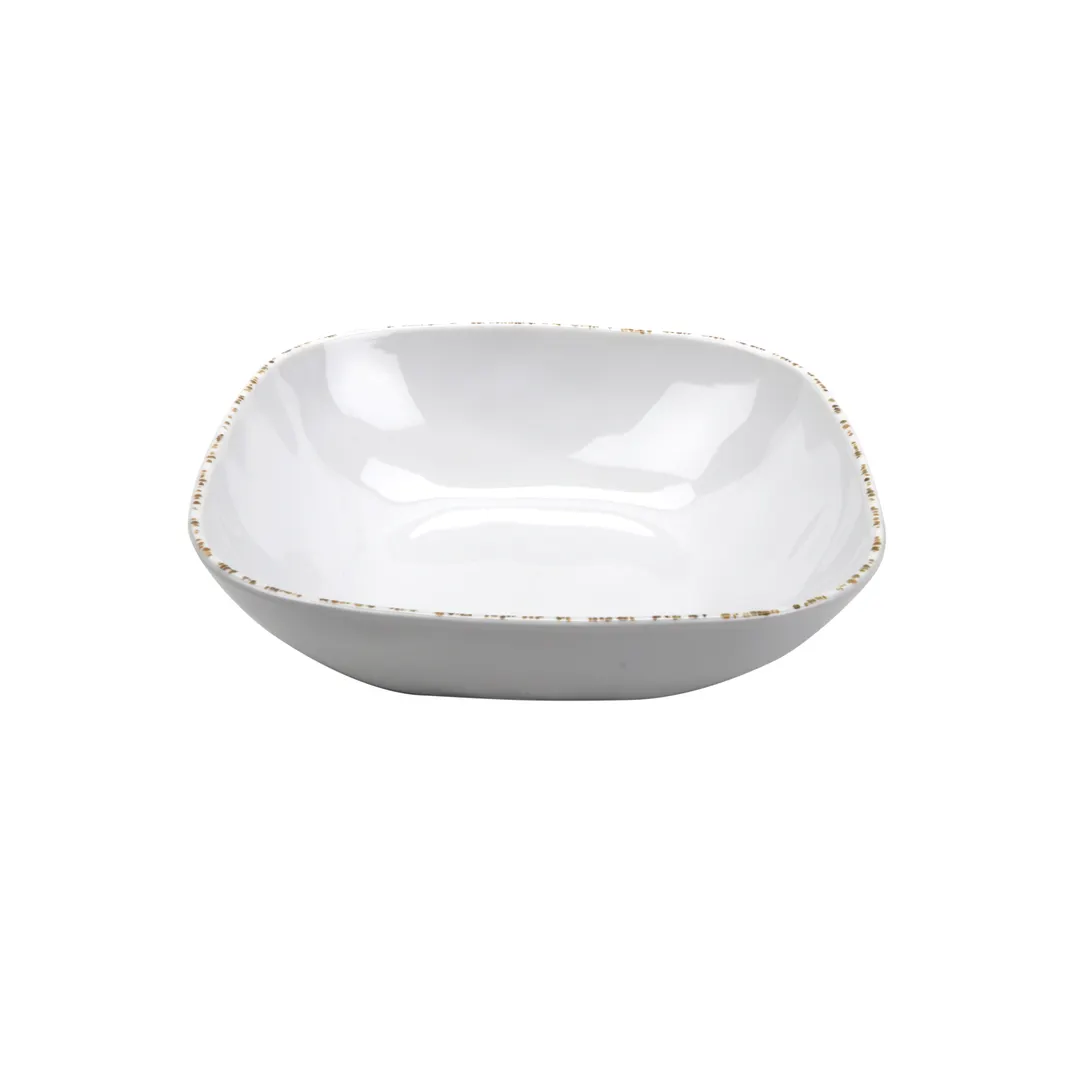 GET SB-80-UM 2.5‑Qt Square Melamine Bowl, 10”×10”×2‑1/2”, Cream, BPA‑Free, Dishwasher Safe