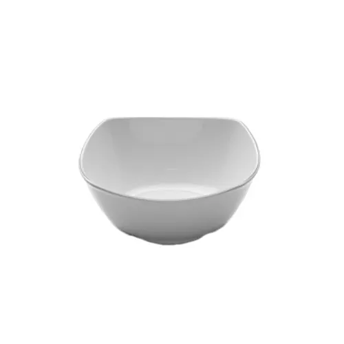 GET SB5075L-W Bowl, 40 Oz., 7-1/4" x 3-1/4"H, Square, Melamine, White with Black Trim