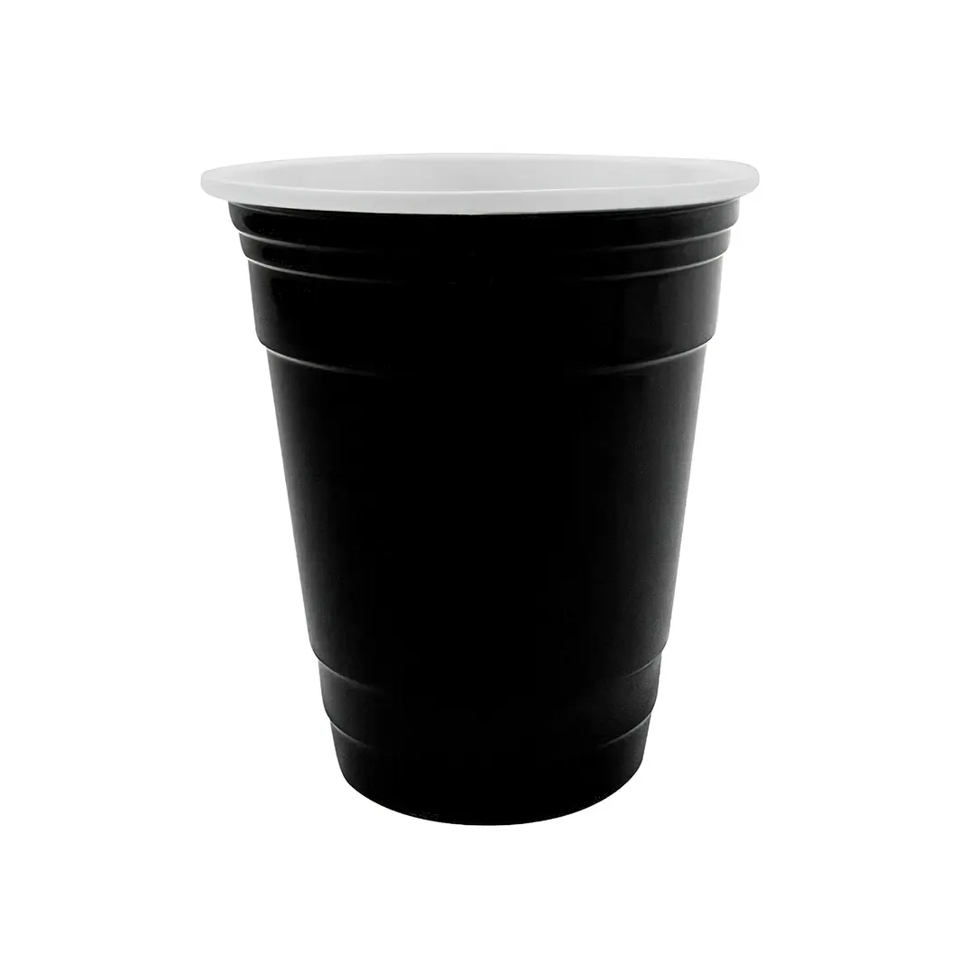 GET SC-16-BK Tumbler – 16 oz, 4.13” Dia × 4.95” H, Ribbed Black Polypropylene, 1 Dozen