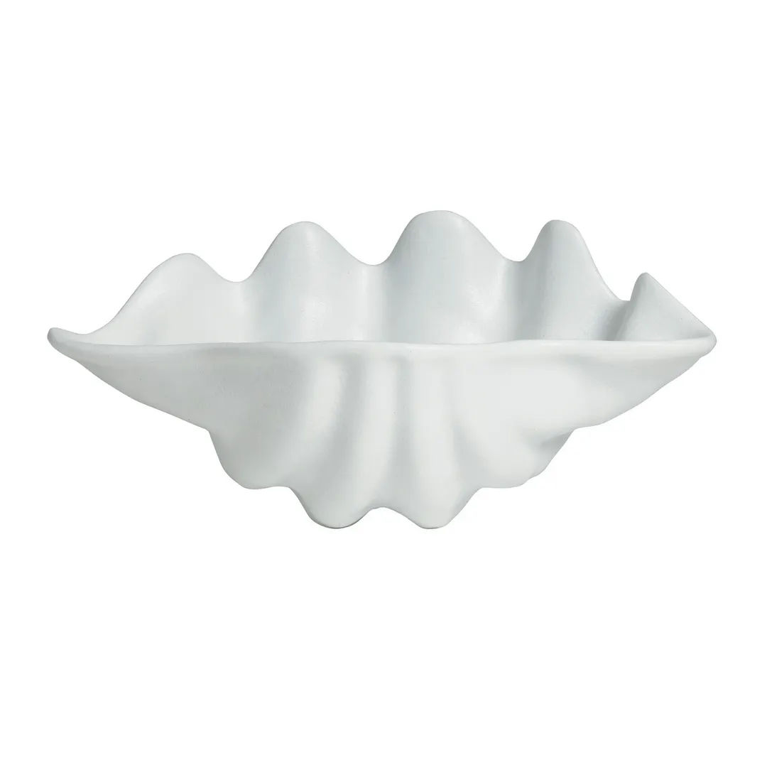 GET SC002-MOD Bugambilia Ceviche Shell, 10.1 oz., 8-1/2" L x 5-1/2" W, 3-1/2" deep, aluminum, white