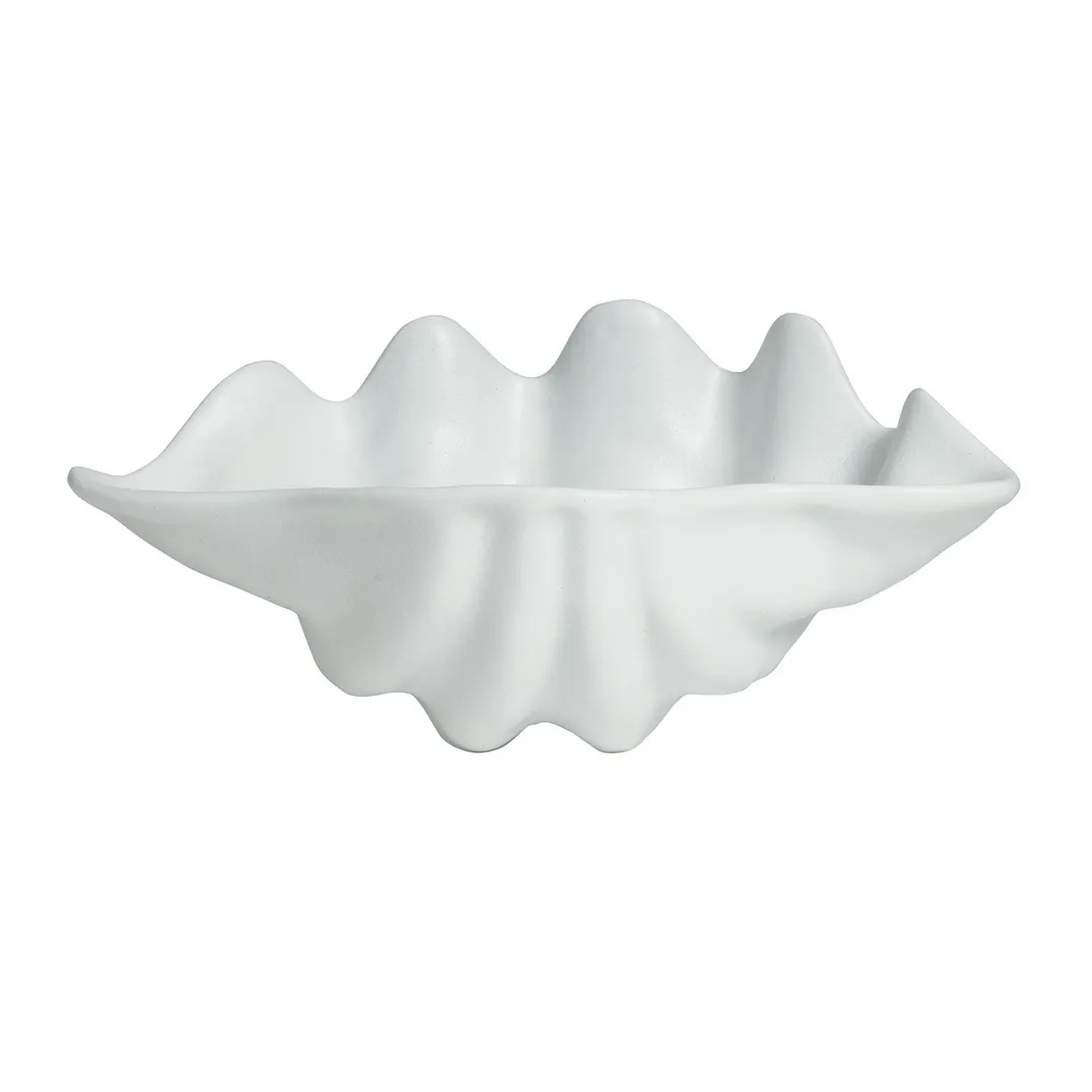 GET SC003-MOD Bugambilia Ceviche Shell Bowl, 13.5 Oz, 10" White Aluminum With Smooth Resin