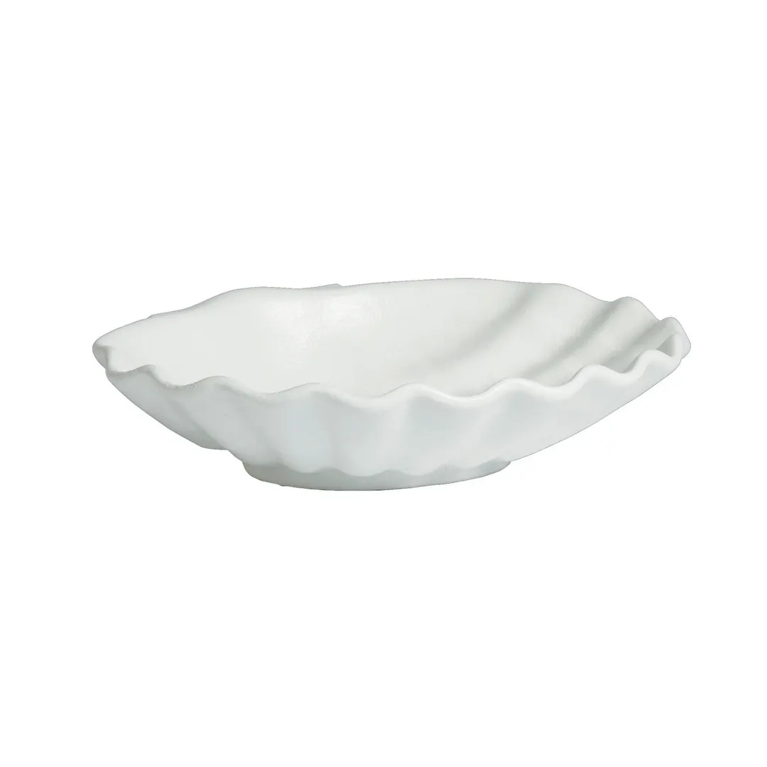 GET SC075-MOD Bugambilia Bowl, 338.1 Oz, 22-1/2" L x 20-1/2" W x 4.3" D, White Aluminum