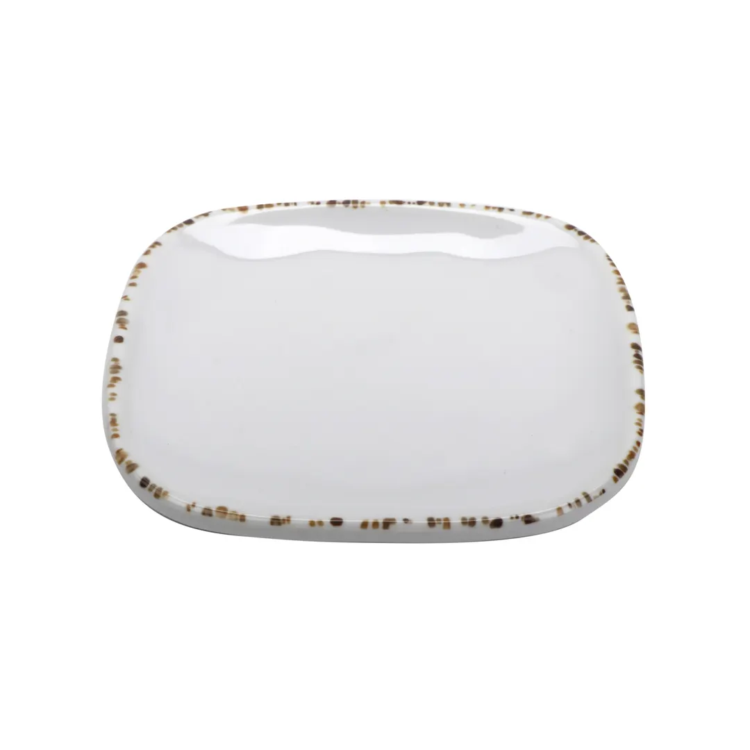 GET SCS-4-UM Urban Mill™ Plate, 4" x 4" Square, Melamine, Beige, Break-Resistant, BPA Free - 1 Dozen