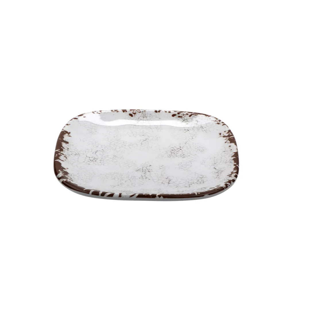 GET SCS-6-FM French Mill™ Square Bread & Side Dish Plate, 6" Beige Melamine, BPA‑Free, NSF - 1 Dozen