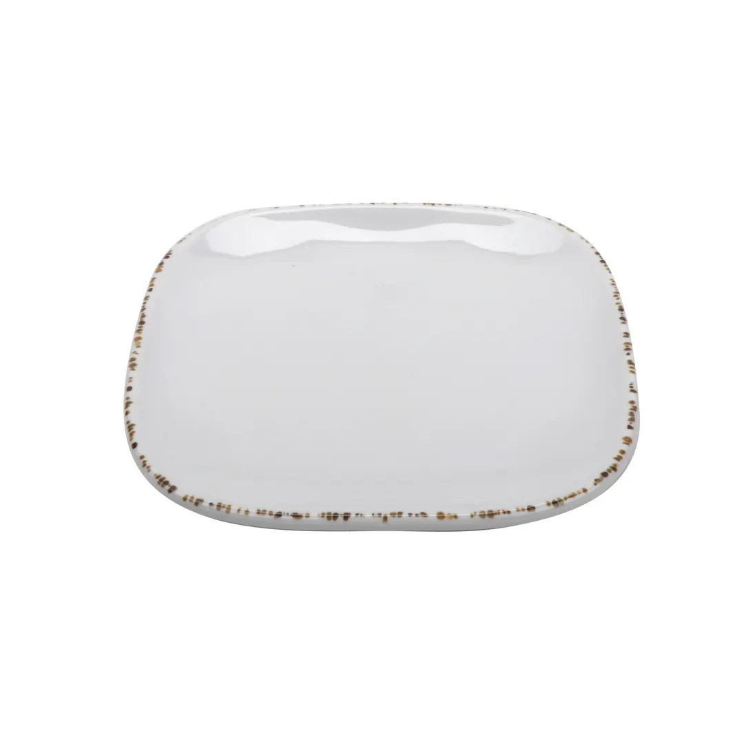 GET SCS-6-UM Mill™ Plate, 6" X 6" Square Beige Melamine, Break‑Resistant, NSF & BPA‑Free - 1 Dozen