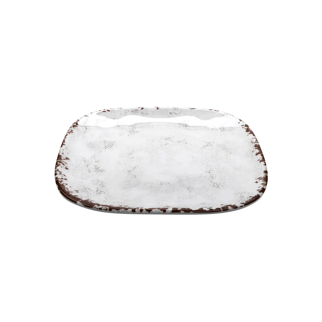 GET SCS-9-FM French Mill Dinner Plate, 9.5" Square Melamine, Beige, Break‑Resistant - Dozen