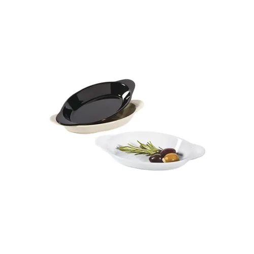 GET SD-08-W White Oval Melamine Side Dish, 10 Oz., 8-1/2" x 4-1/2" - 1 Dozen