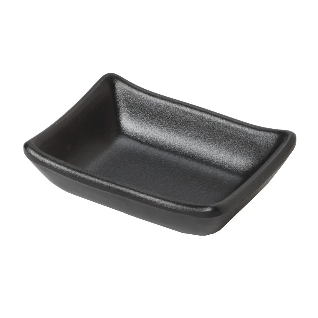 GET SD-3828-BK Nara™ Ramekin Sauce Dish, 2 Oz., 3.75"L x 2.75"W x 0.75"H, Melamine, Black - 1 Dozen