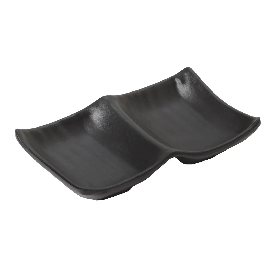 GET SD-5525-BK Ramekin Sauce Dish, 2-1/2 Oz, 5-1/2"L x 3-1/2"W x 1/2"H, Melamine Black - 1 Dozen