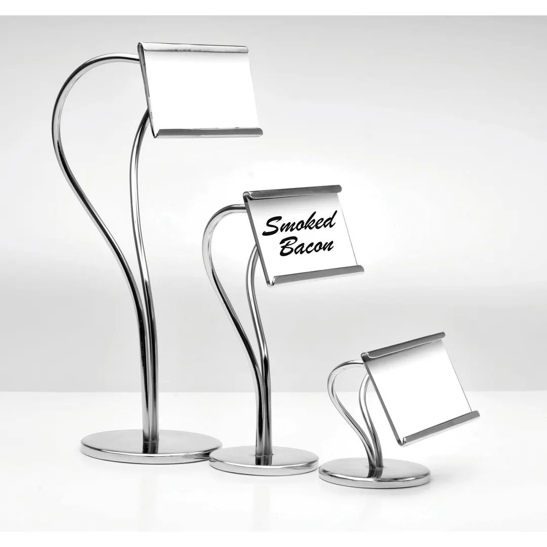 GET SGN-13 Urban Renewal Card Holder, 9-1/2"H, S-Shaped, Chrome Plated Finish