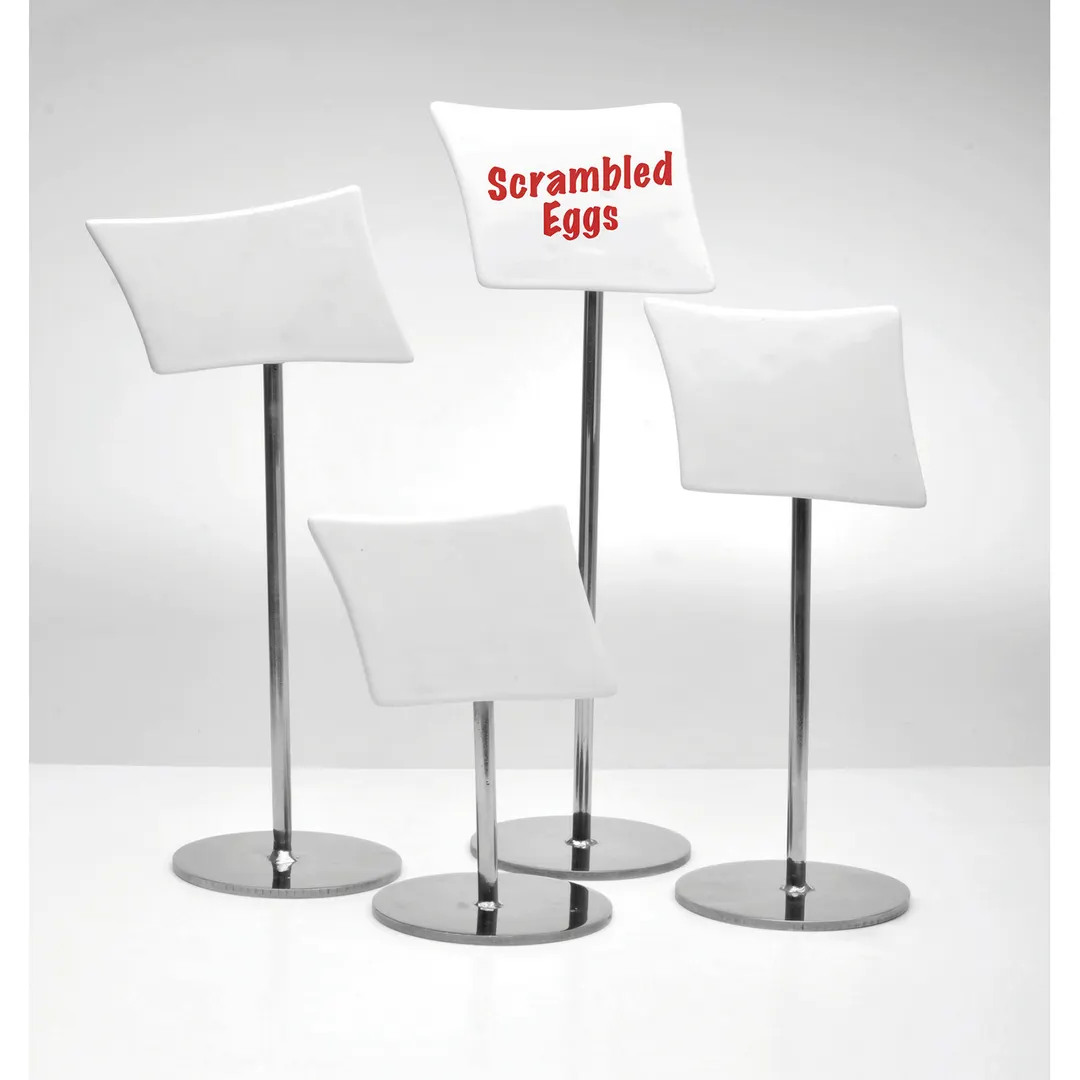 GET SGN-15 Stand, 8-1/2" Height, Chrome Plated Base, Ceramic Sign Menu Card Holder