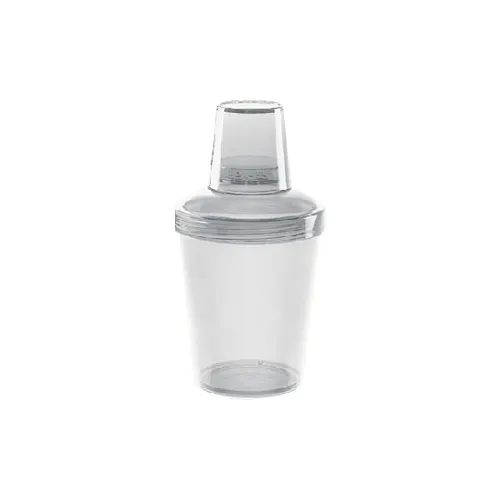 GET SH-176-1-CL 3-Piece 20oz Clear Plastic Cocktail Shaker Set, Screw-On Top - Dozen