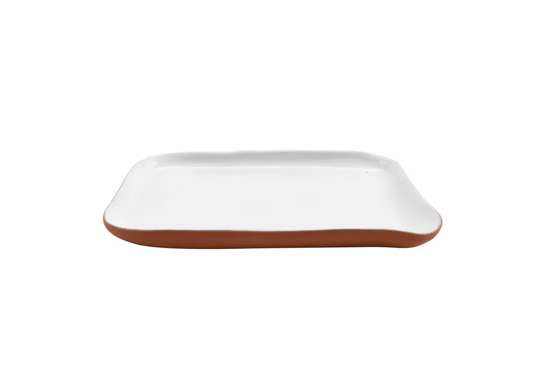 GET SH.BL-1704WHT Stone Heart White Terracotta Serving Tray 10.63"W x 10.63"D x 7.87"H