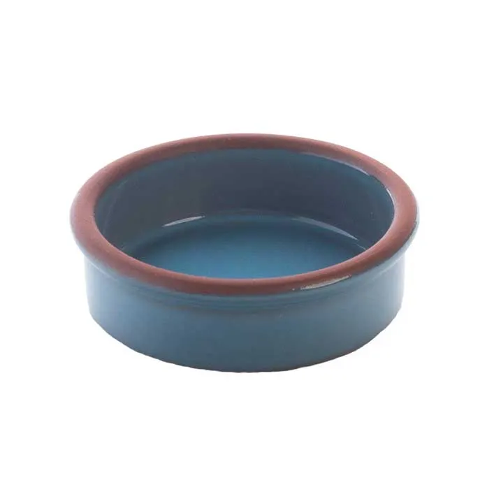 GET SH0108B Stone Heart Cazuela/Casserole, 2.7 oz, 3‑7/50" Dia. x 49/50" H, Terra‑Cotta Blue