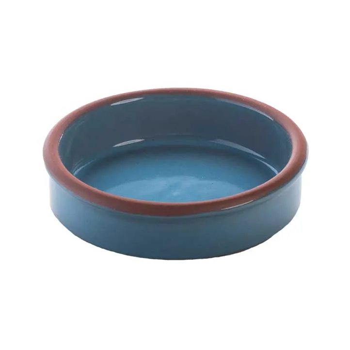 GET SH0110B Cheforward Cazuela, 4.7 Oz., 3" Dia x 1" H, Round Terra-Cotta Blue, Dishwasher Safe