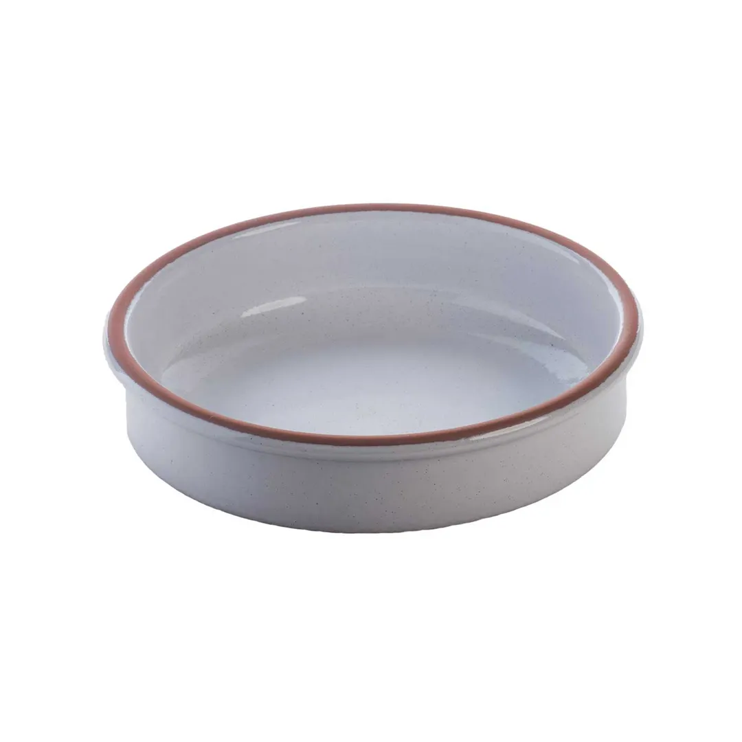 GET SH0120W Cheforward Graupera Cazuela, 33.8 Oz., 7-7/8" dia., Terra-Cotta White, Dishwasher Safe