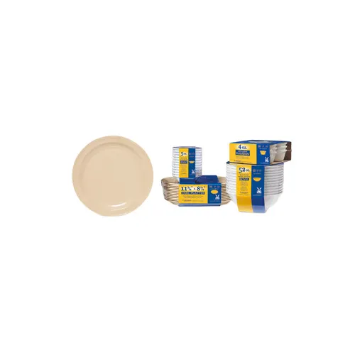 GET SP-DP-509-T Supermel Dinner Plate, 9"Dia., Break-Resist, Dishwasher Safe, Melamine, Tan, 1 Dozen