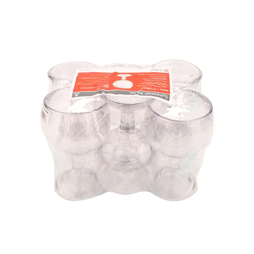 GET SP-GOB-20-1-SAN-CL Schooner, 20 Oz, Clear SAN Plastic, 5" Dia. X 7"H - Set