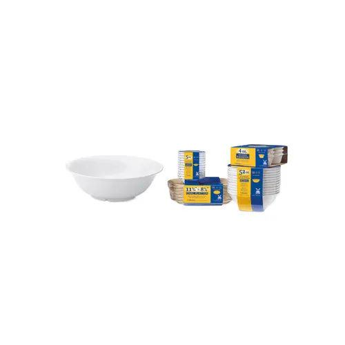 GET SP-M-810-W Supermel Bowl, 6" Dia, 2-1/4" H, 24-27 oz, White Melamine, Break-Resistant-1 Dozen