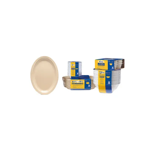 GET SP-OP-612-T Supermel Platter, 11.75" x 8.25" Oval Melamine, Tan, Break-Resistant NSF - Dozen