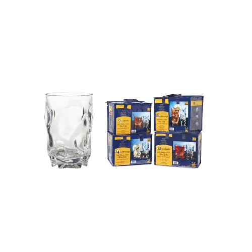 GET SP-SW-1441-CL L7 Glass, 14 oz Clear SAN, 3-1/4" Dia. x 5" H, NSF Certified - 48/Case