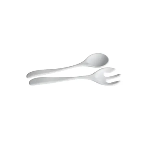 GET SS34MW Bugambilia Nancy Salad Fork & Spoon Set 1-1/4 oz., 7-1/5" Cast Aluminum, Marble White-Set