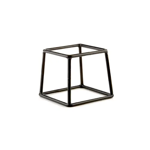 GET SS766-RC Pedestal, 7"L x 6"W x 6"H, Black Rubber-Coated Steel, Rectangular Display Riser