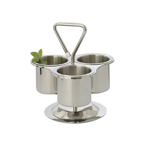 GET SSLSB-01 Stainless Steel 24 Oz. Round Condiment Bowl, 5" x 4" H, Durable Kitchen Caddy